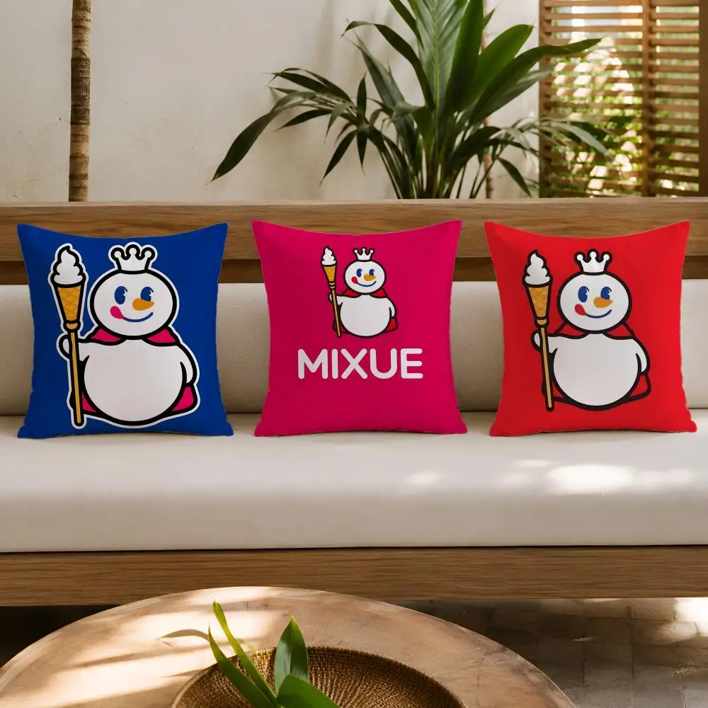 M-MIXUE Ice Cream & Tea Cushion Cover Wrinkle-Resistant Short Plush Cushion Covers Breathable Machine-Washable