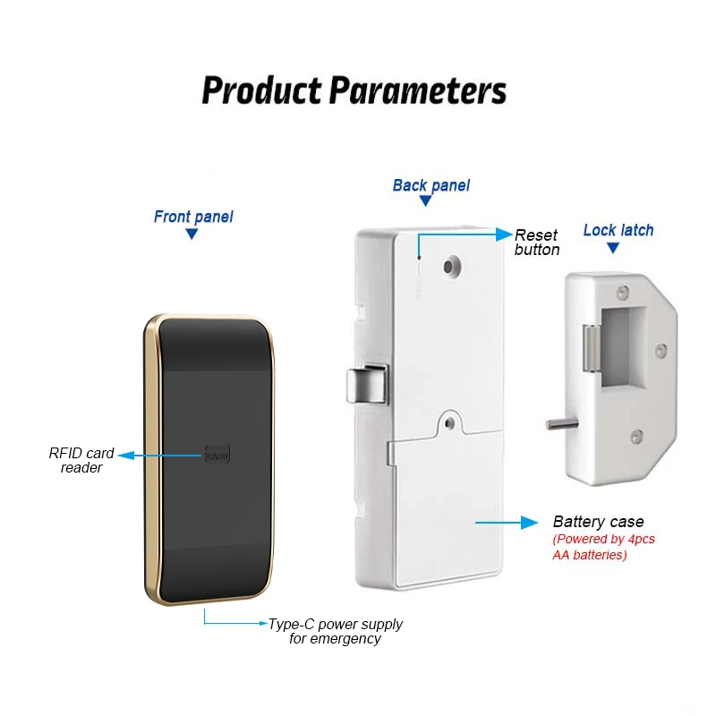Neu Eingetroffenes Elektrisches Schlüsselloses 13,56 MHz M1 RFID-Karten-Schrankschloss, NFC Smart Lock für Schwimmbäder – Detail 3