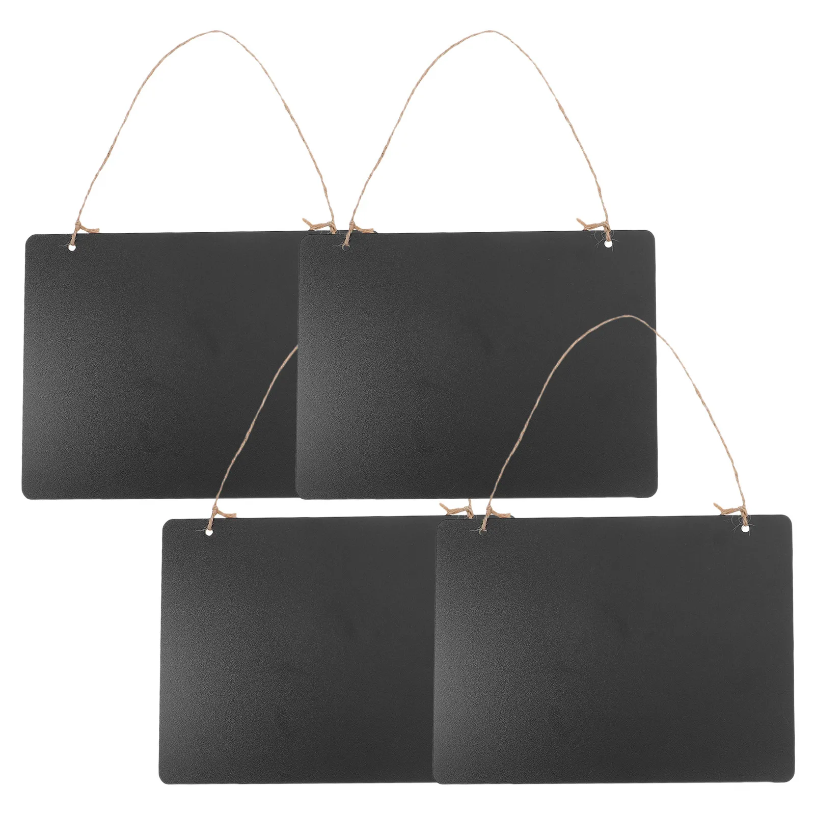 

4Pcs Double-Sided Chalkboard Signs Hanging Wooden Message Boards Rectangle Erasable Blackboard Signs for Wedding Food Labels