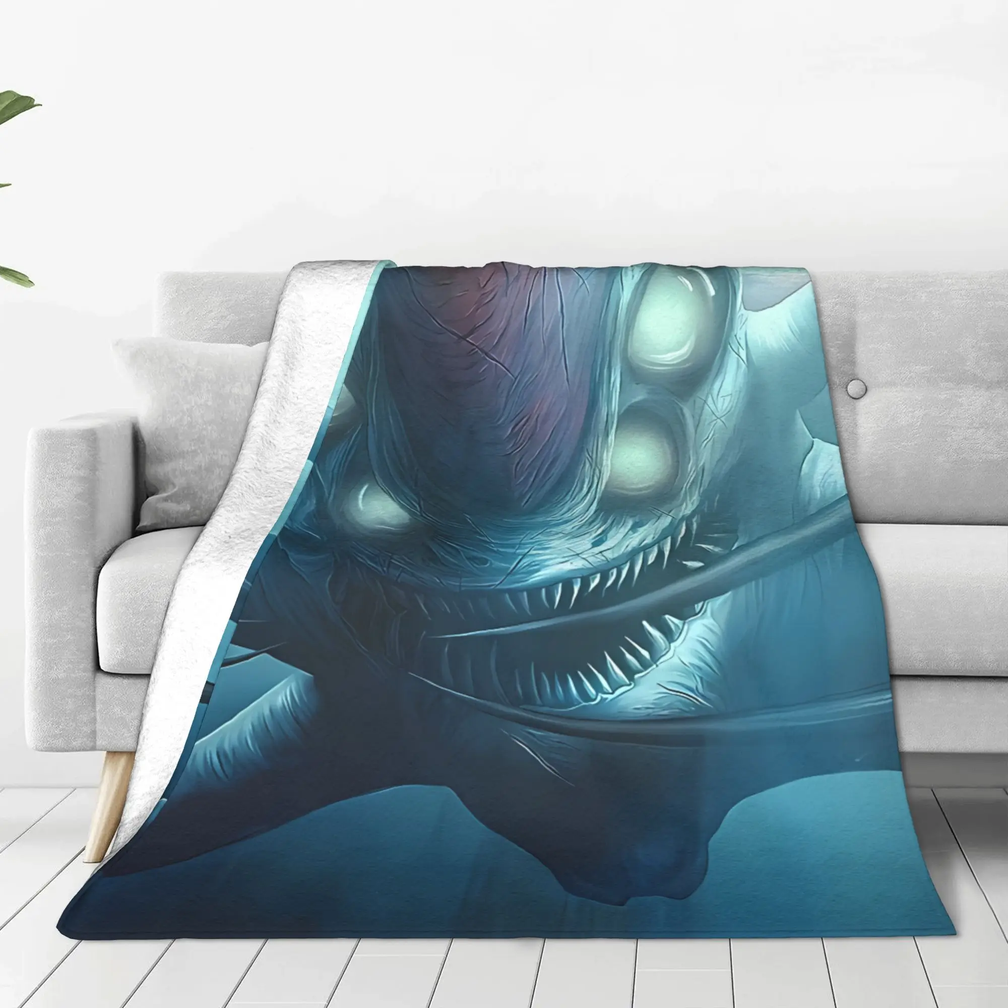 1PC GAME FANART Leviathan Subnautica Home Room Decorations Winter Blankets For Adults Bedding Home Interior Sofa Knee