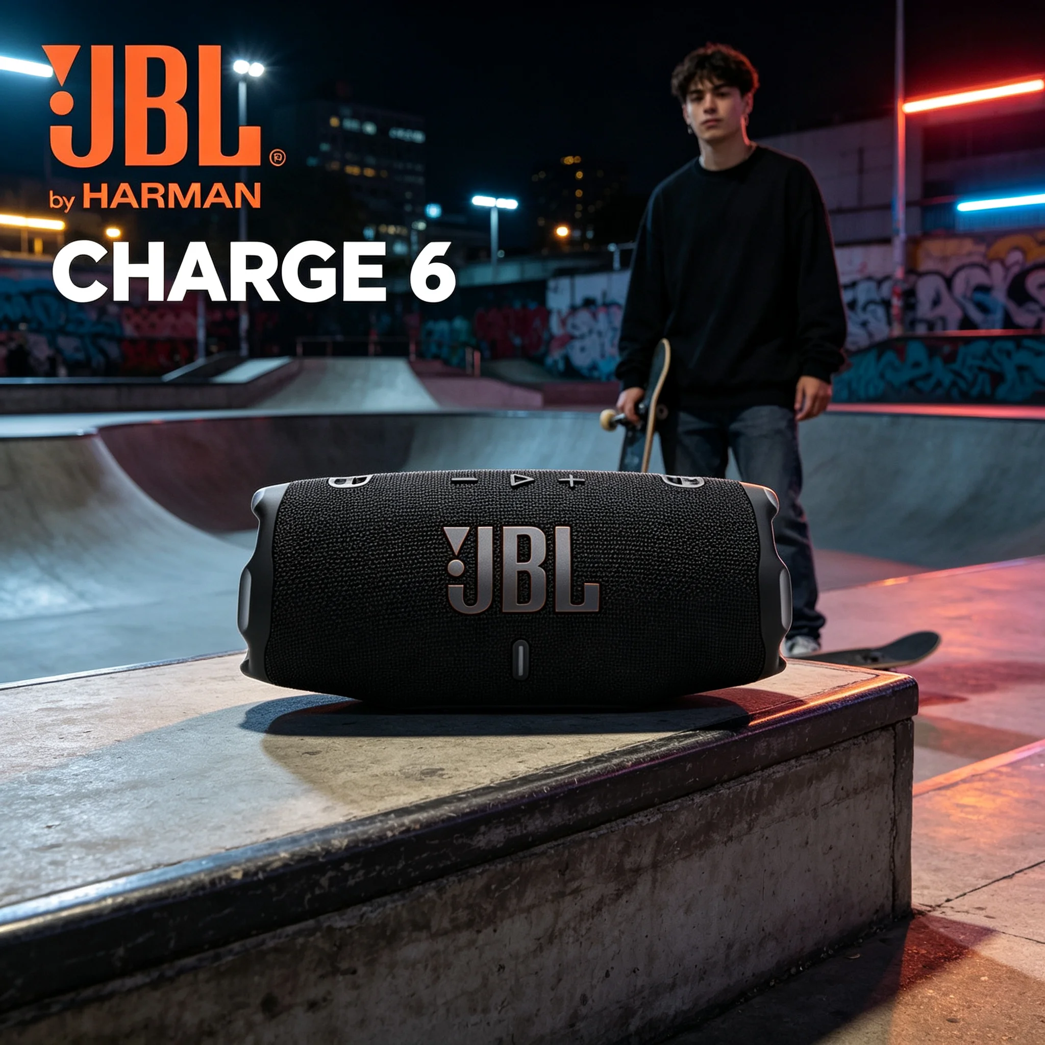 JBL CHARGE6 Waterproof Dustproof Bluetooth Speaker 28 Hours Long Playtime Drop Resistant Design Camping Trip Speaker