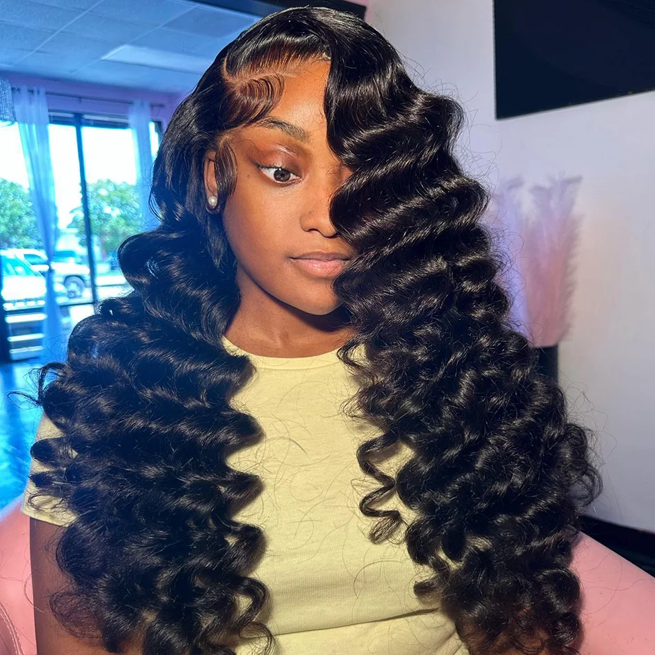 Loose Deep Wave 13x6 HD Transparent Lace Frontal Human Hair Wig Pre Plucked Remy Curly Wigs 13x4 Human Hair Lace Front Wig