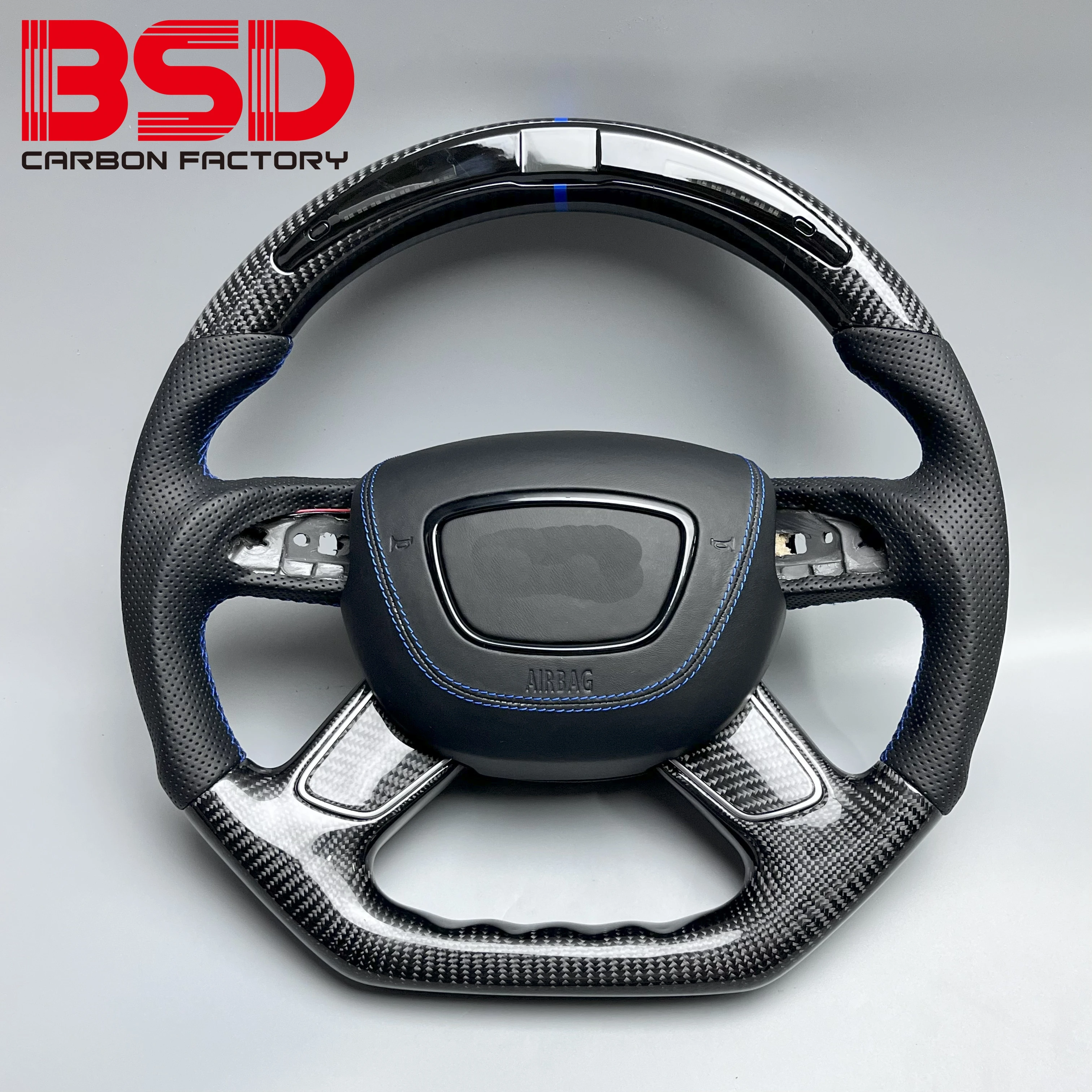 

BSD Carbon для AD A8 Совершенно новый модификация автомобиля на заказ спортивный светодиодный руль из настоящего углеродного волокна