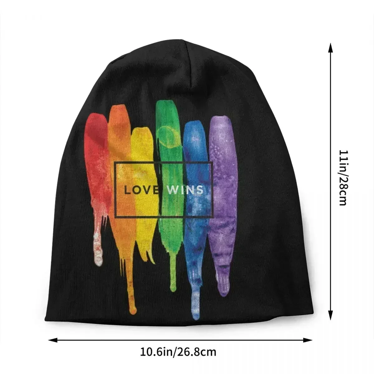 Love Wins Rainbow LGBT Bonnet Hat Knit Hat Men Women Fashion Unisex Adult Gay Pride Lesbian Winter Warm Beanies Cap