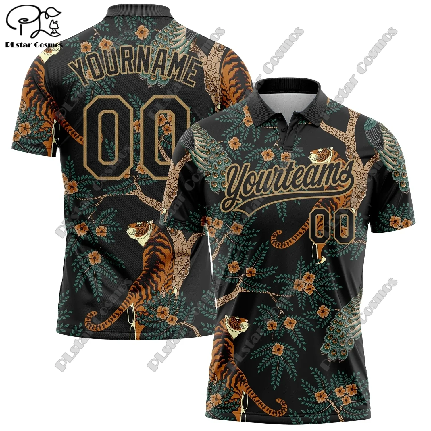 New personalized 3D printed colorful tropical palm tree flamingo pattern golf POLO shirt for men women casual team sports series