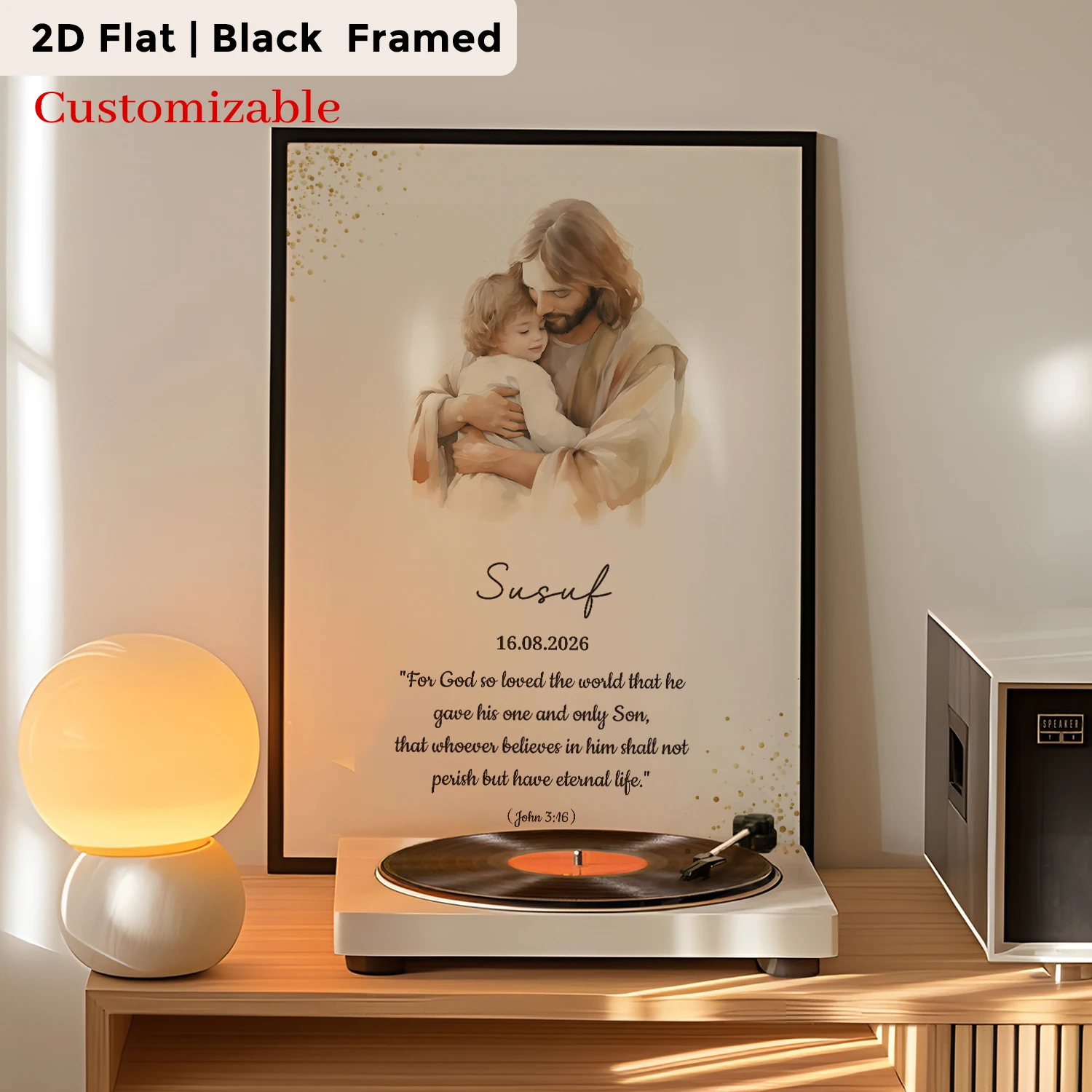 Personalized Custom Name Christian Bible Text Wall Art Print Picture Canvas Poster Painting For Living Room Home Decor