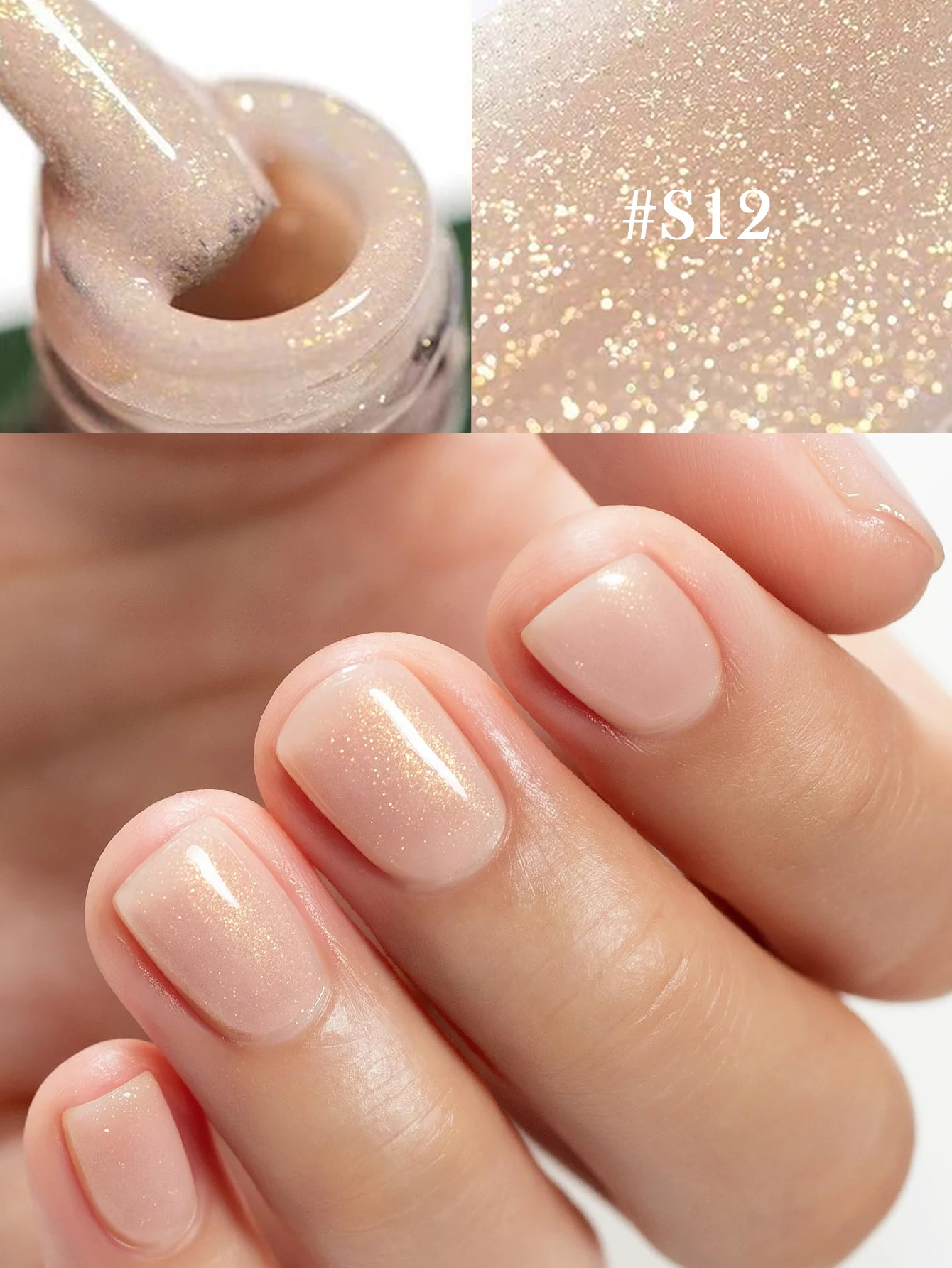 4PCS Nude Glitter Gel Nail Polish Set Soak Off UV LED Nail Varnish Transparent Shimmer Gel DIY Manicure Salon Nail Art Supplies