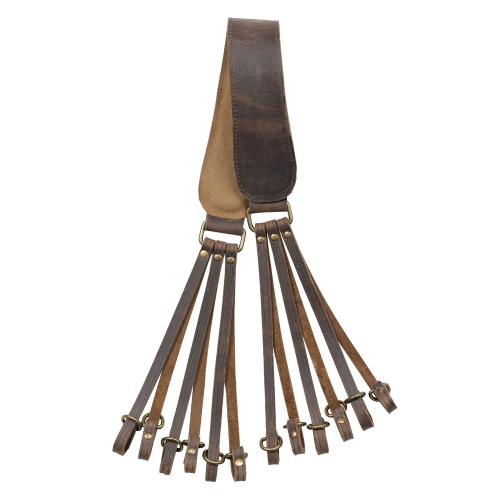 حزام صيد البط المموه - ربطة عنق جلدية وحزام حمل الحمام للصيادين مع نمط مموه #2