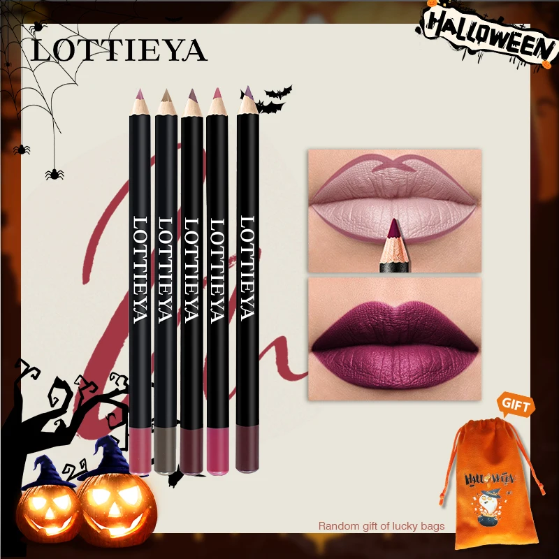 LOTTIEYA Long lasting Waterproof Matte Lipliner Pencil Silky Soft Long Wear Lip Liner Pen As Eyeliner Pen Lips Makeup Cosmetics