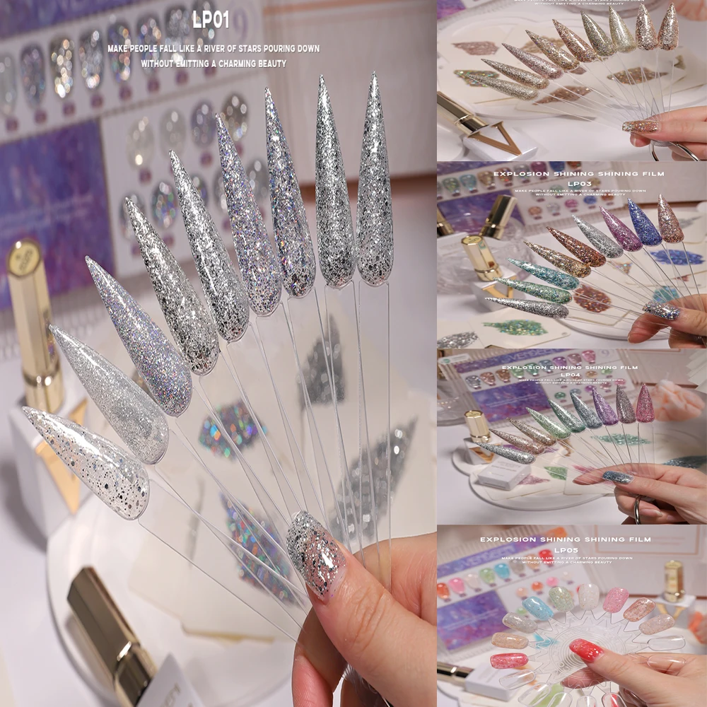 

Vendeeni 9 цветов/набор Золотой Серебряный Блестящий Гель-лак для ногтей УФ-светодиод Яркая вспышка Платиновые блестки Гель-лак для ногтей с цветной картой