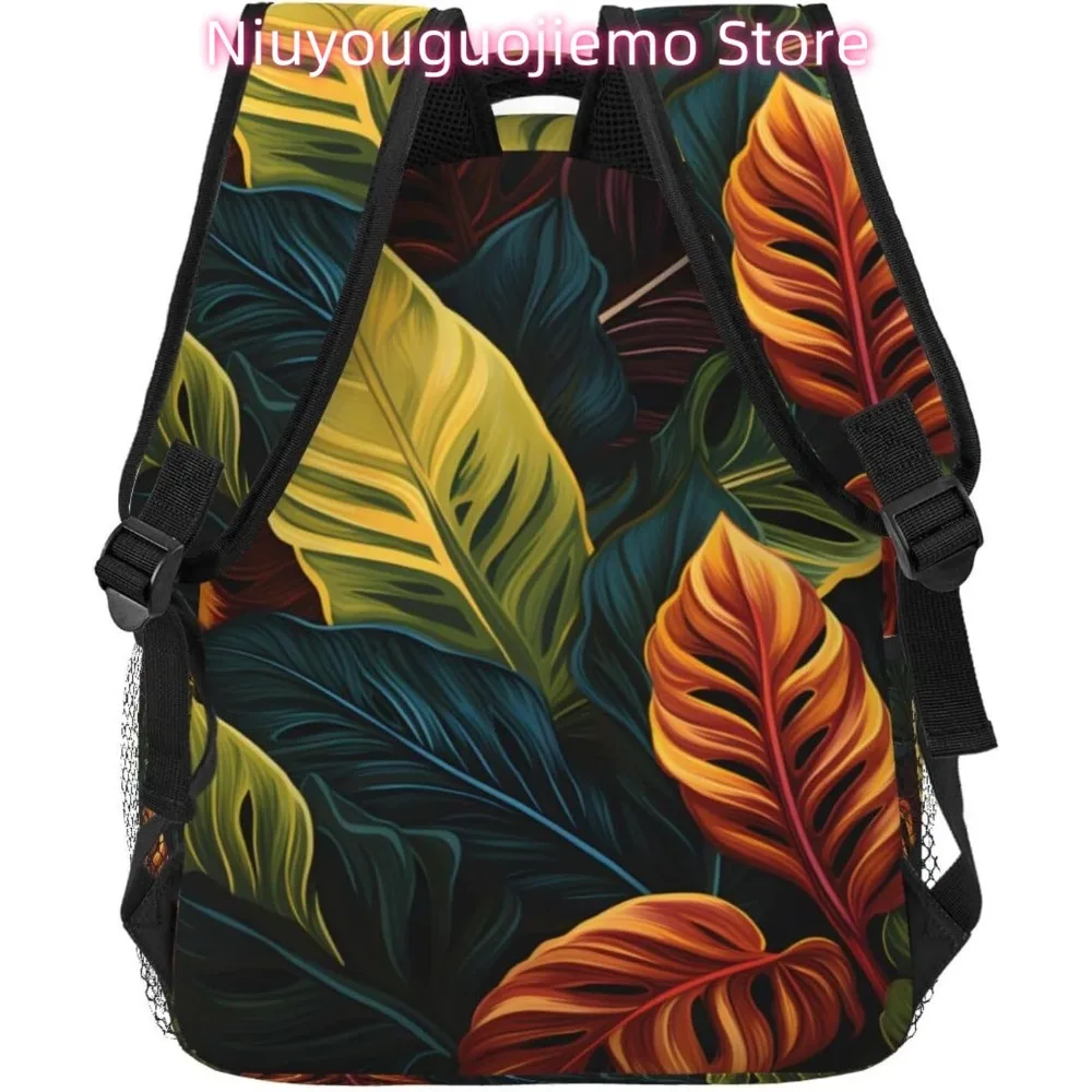 漫画かわいい葉植物軽量ラップトップバックパック軽量多目的旅行カジュアルデイパックユニセックスカレッジバックパック用