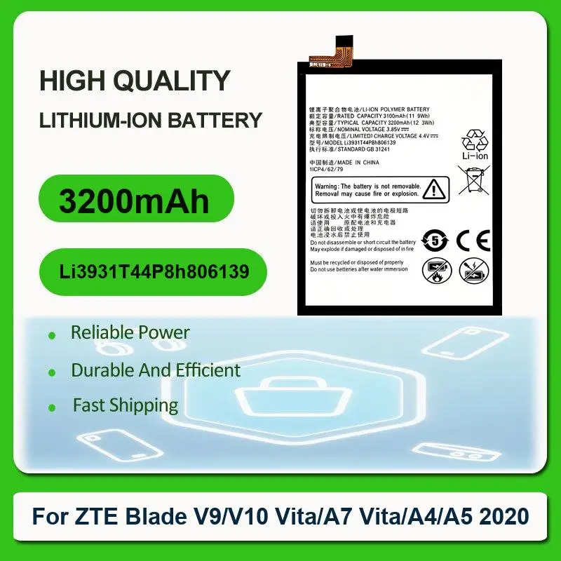 Battery For ZTE Nubia Z50S Pro NX713J 1ICP6/68/74 Red Magic 7/7S NX709J NX709S blade Axon 40 SE V40S 5G NX659J Neo 2 Z2352N 20