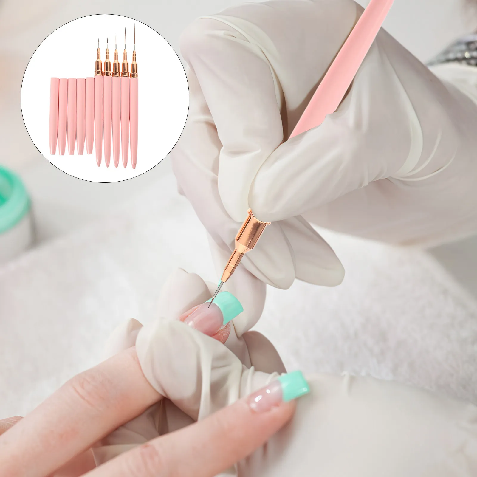 5Pcs Nail Art Liner Brushes Bright Color Thin Nail Brush Pens Home Salon Manicure Painting Drawing Tools Manicure Liner