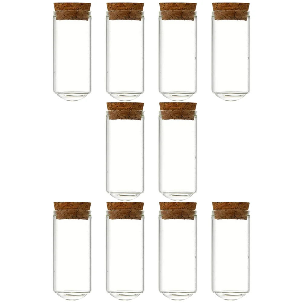 

10Pcs Round Bottom Cork Glass Bottles Charming Mini Jars for Gift Packaging Wish Paper Storage Craft Use Mini Glass Bottles