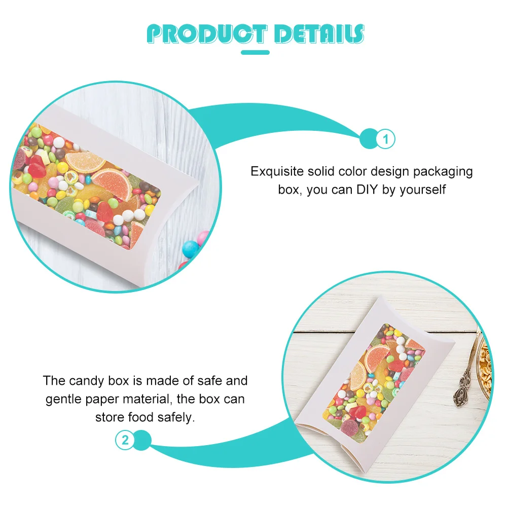 

10 Pcs Candy Treat Boxes Packing Clear Window Present Mini Favor Wedding Packaging for Sweets