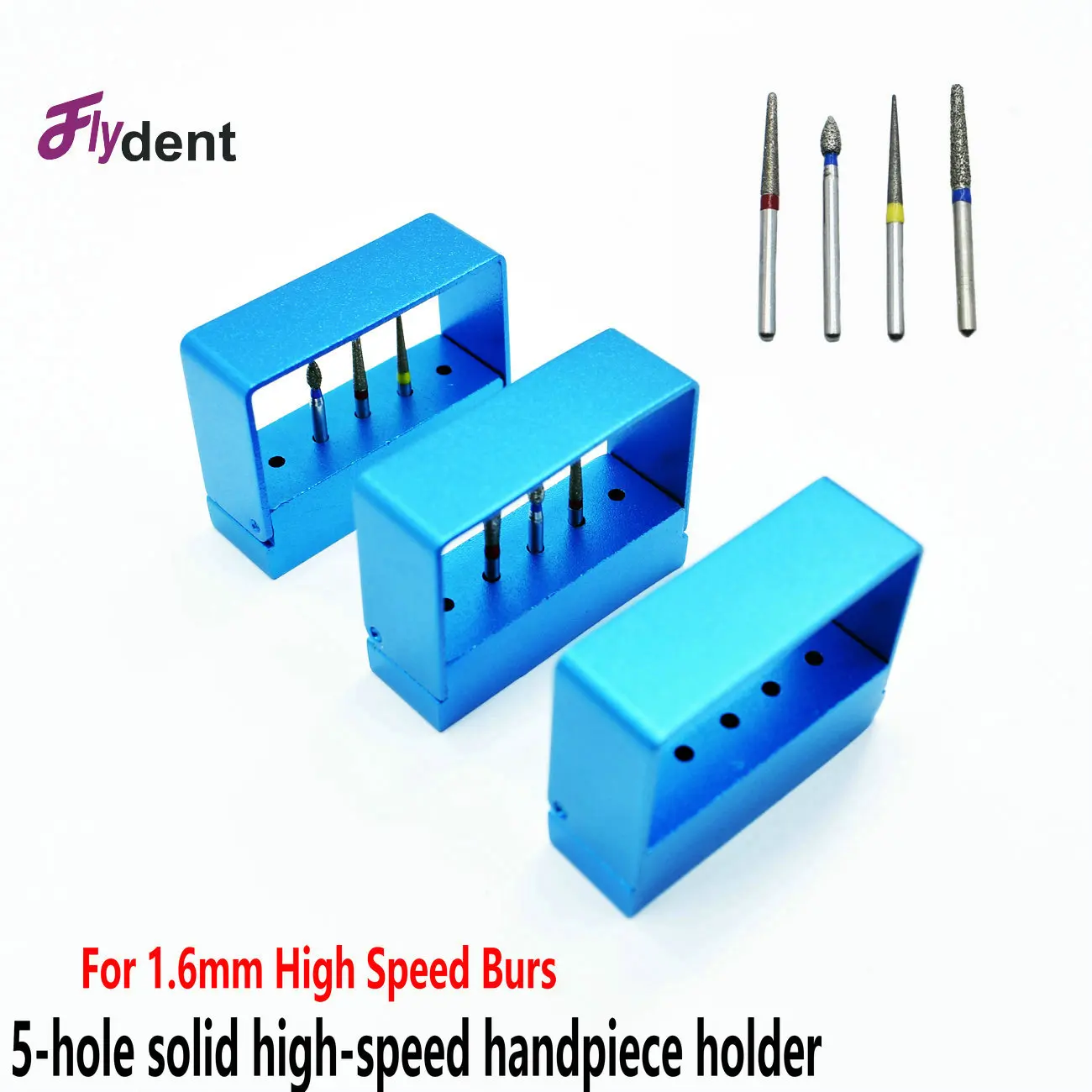 Dental 5holes Burs Kit With Holder Burs For High Speed Handpiece Turbine Burs Disinfection Box Dentist Tool