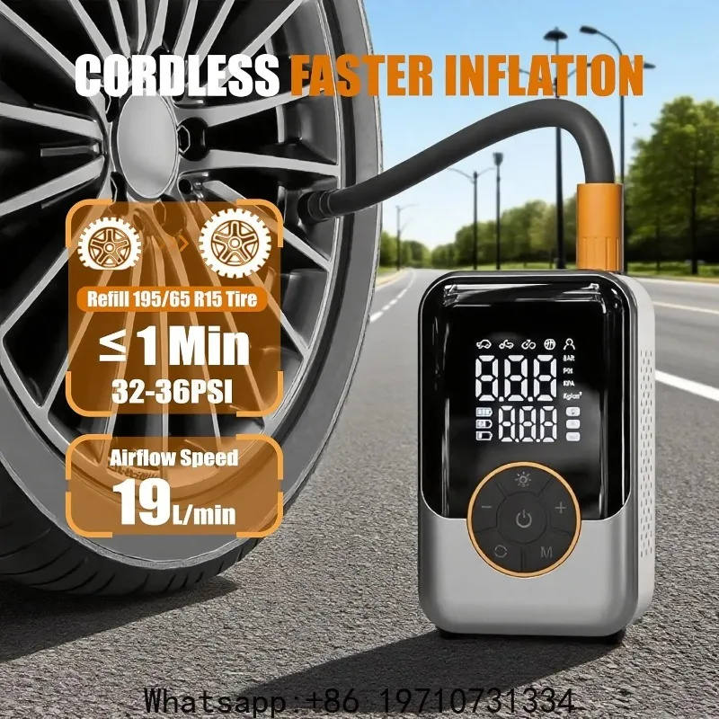 New Wireless Car Air Pump Quick Charging Car Tire Wireless Air Pump Intelligent Electric Tire Inflator Car Motorcycle Bicycle