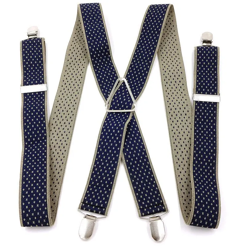 Modne męskie szelki Szerokie szelki Klips do paska do spodni Jeden rozmiar Regulowane męskie szelki z 4 bardzo mocnymi klipsami