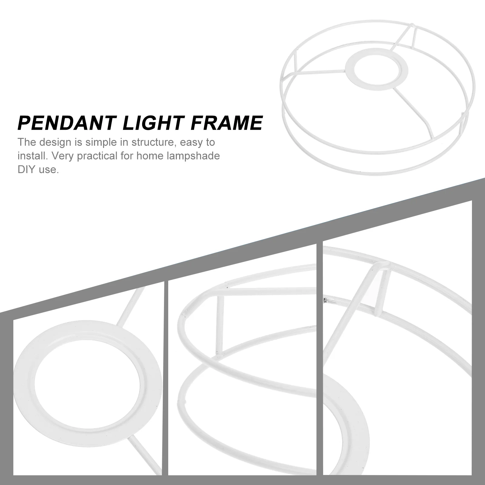 Premium Lampshade Frames Wire Lamp Cover Metal Ring Support Light Holder for DIY Desk and Ceiling Lamps