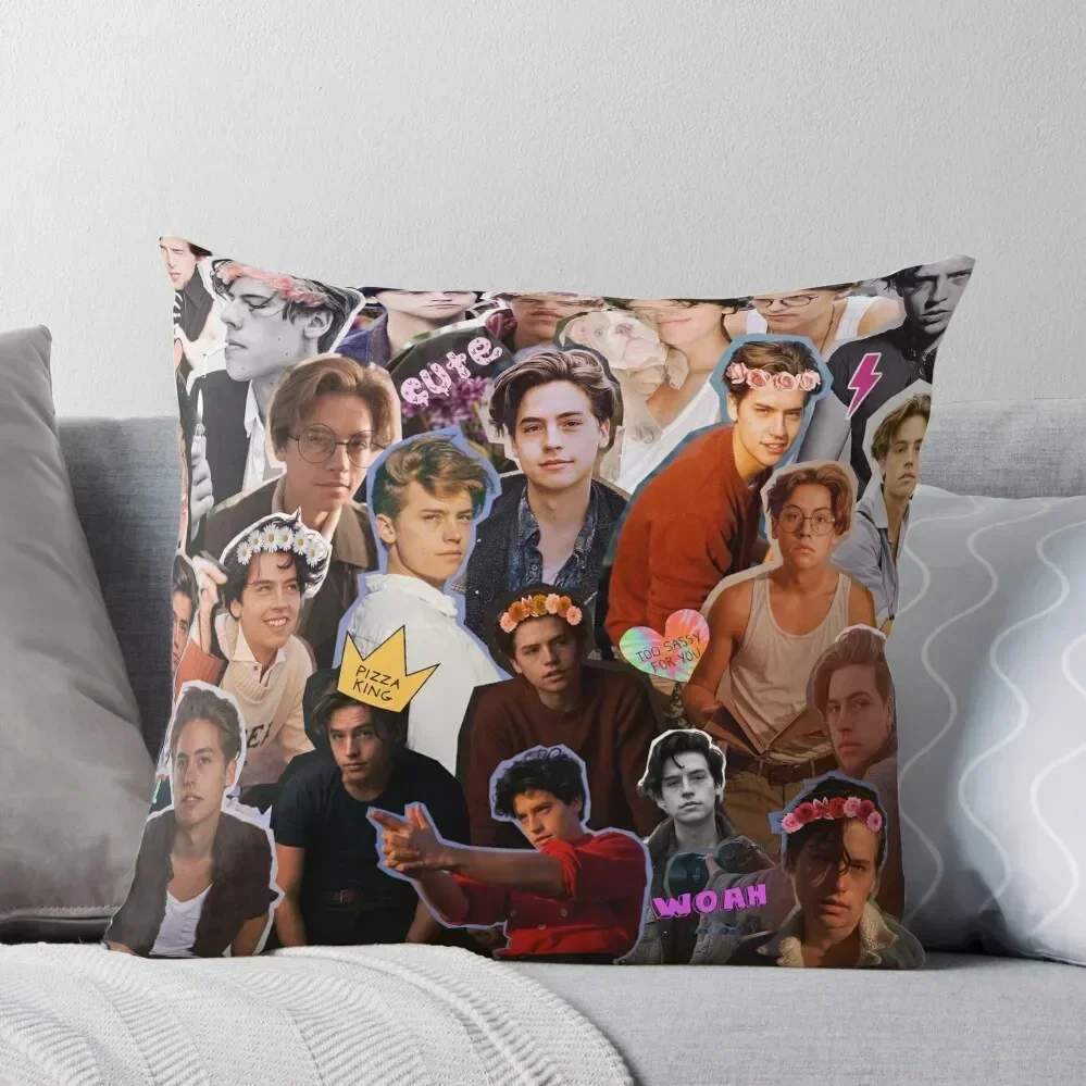 Cole Sprouse Collage Throw Pillow Christmas Covers For Cushions Decorative Cushions pillow