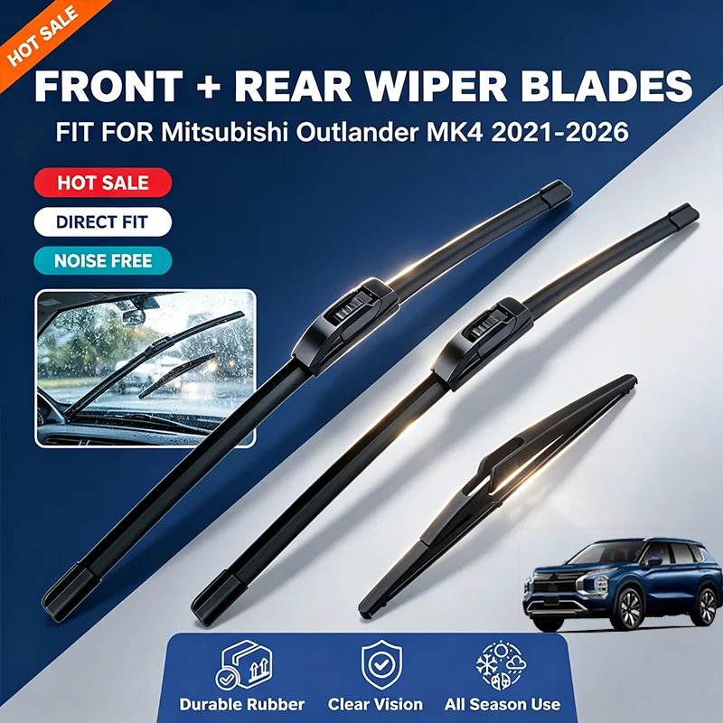 For Mitsubishi Outlander MK4 GM GN ZM 2021-2026 Car Front Rear Windshield Wiper Blades Durable Rubber All Weather Clear Vision A