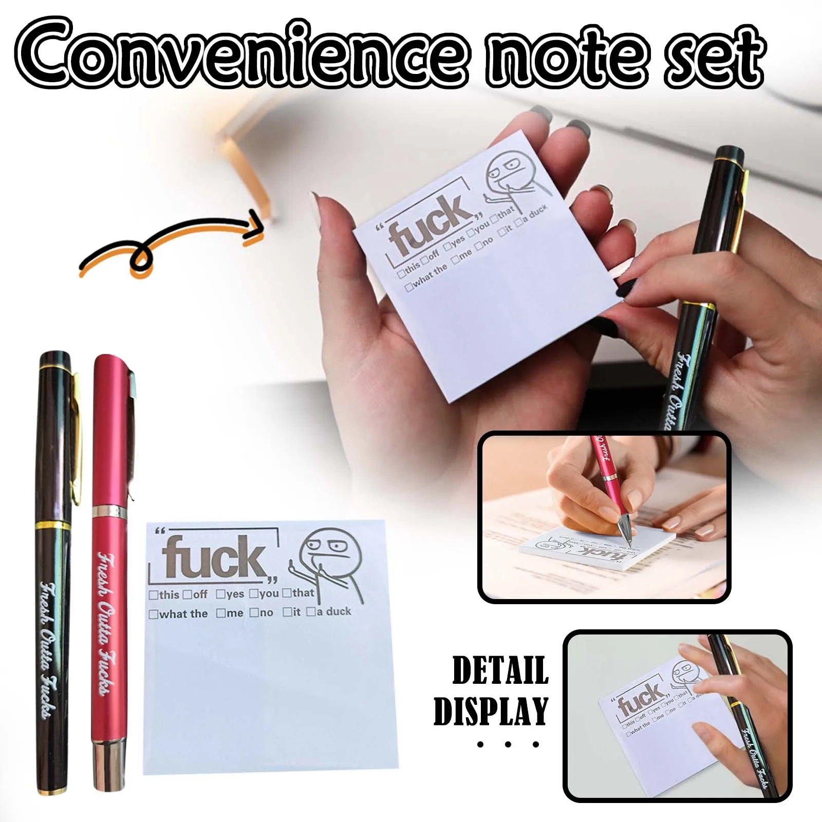 Funny Memo Funny Postit Offensive Message Sticker Pen Set Postit Set Stationery And Office Supplies Novelty Notes 5ml