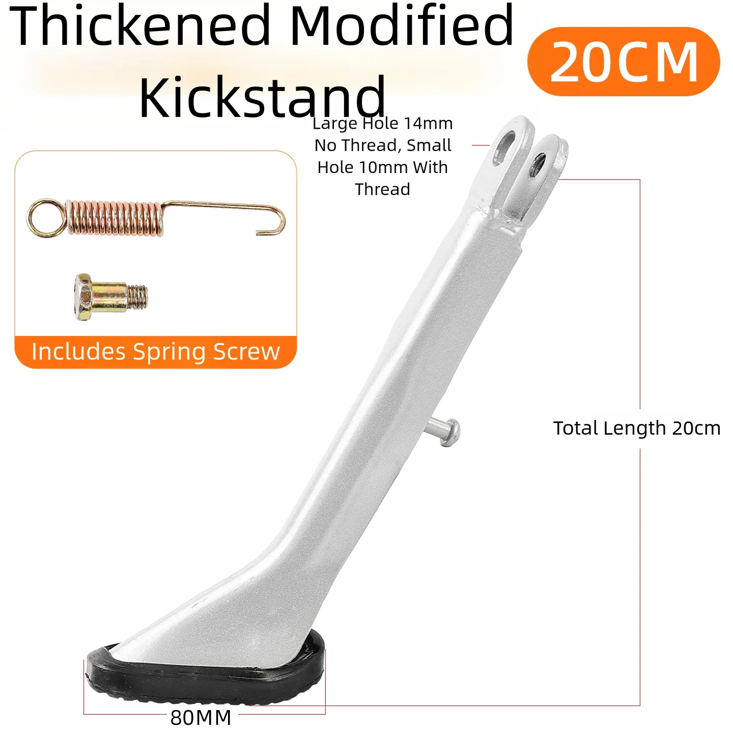 Side Stand for Motorcycles and For Electric Scooters with Rust-Resistant Baked Finish and Stable Support Design