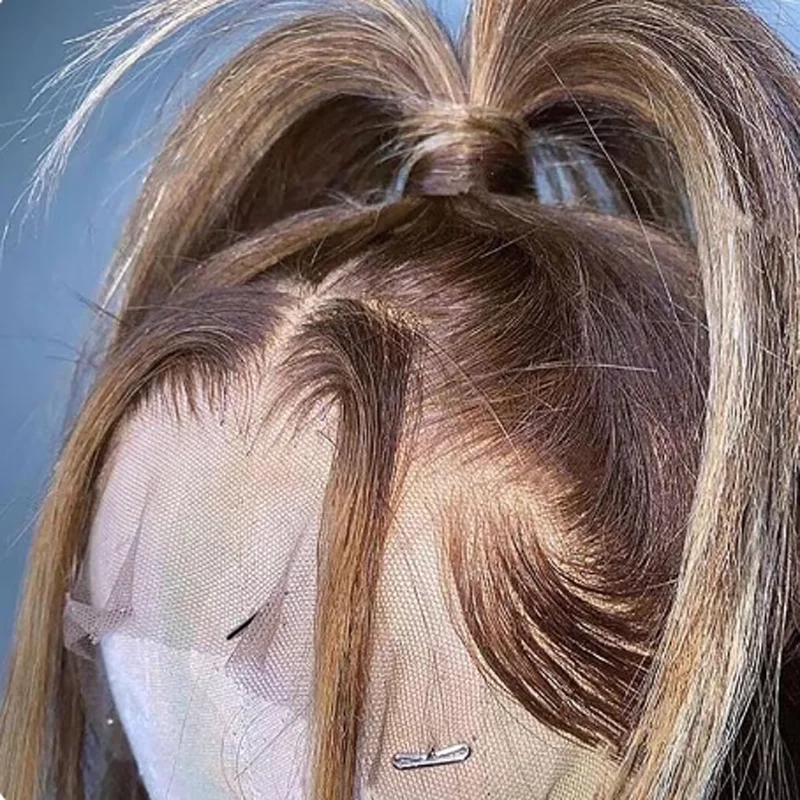 غلويليس لينة تسليط الضوء على براون مستقيم 5x5 قاعدة الحرير باروكة من شعر طبيعي يهودي شعر الطفل HD الدانتيل الشعر الأوروبي قبل قطعها