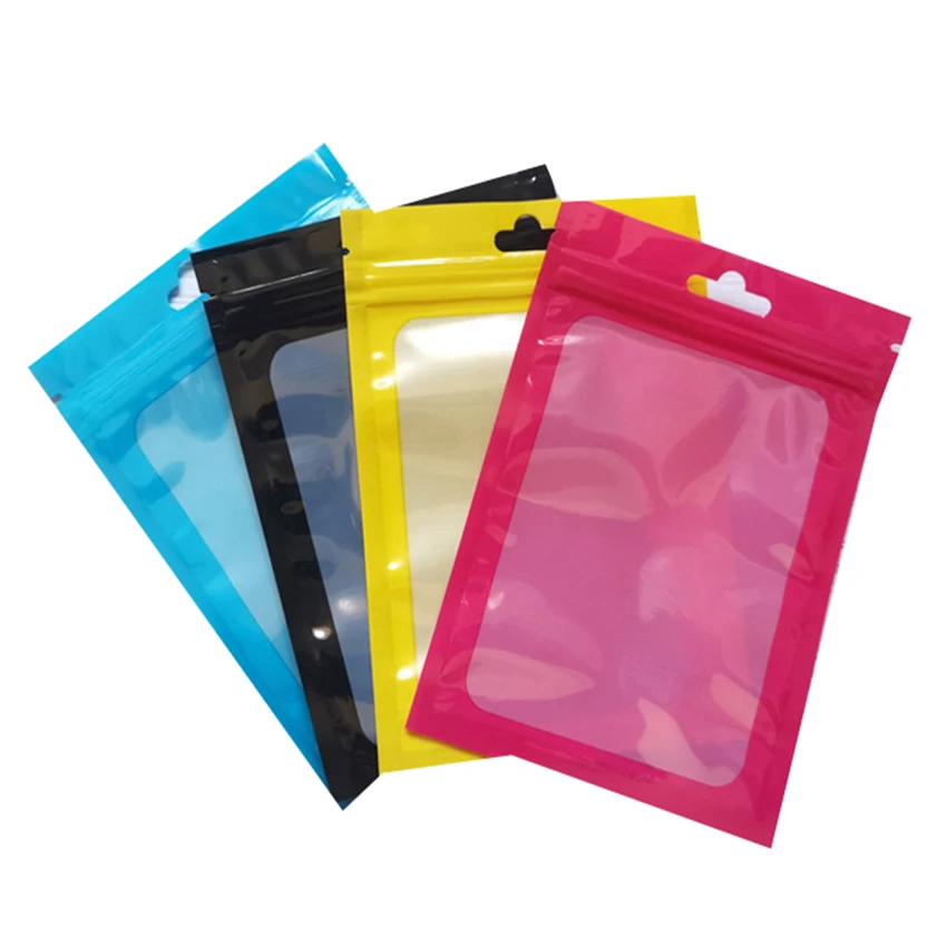 100 Pieces High Transparency Plastic Bag Reusable Polyurethane Zip Bag Supports Customized Logo Gifts Food Accessories Packing B