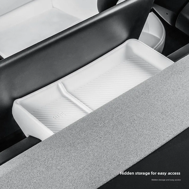 Silicone ETC Storage Box Fit 2025 Model Y Juniper Behind Dashboard Screen Hidden Organizer Car Interior Accessories