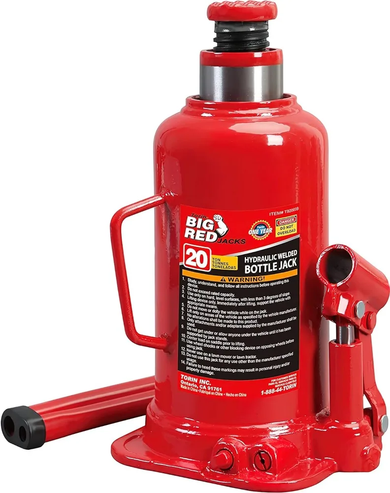 

BIG RED T92003B Torin Hydraulic Welded Bottle Jack, 20 Ton (40,000 lb) Capacity, Red