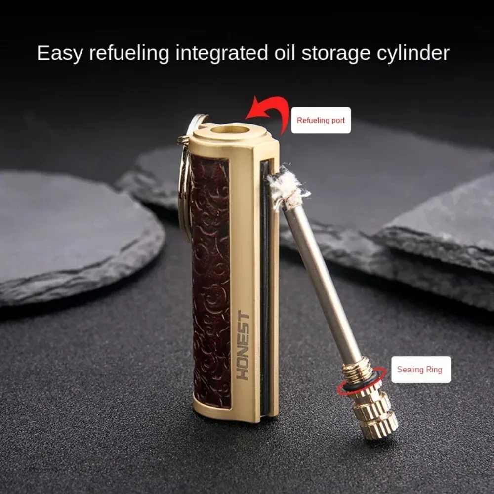 Portable Lighter Matchstick Camping Lighter Metal Waterproof Keychain Reusable Outdoor Camping Survival Tool Men's Small Tool