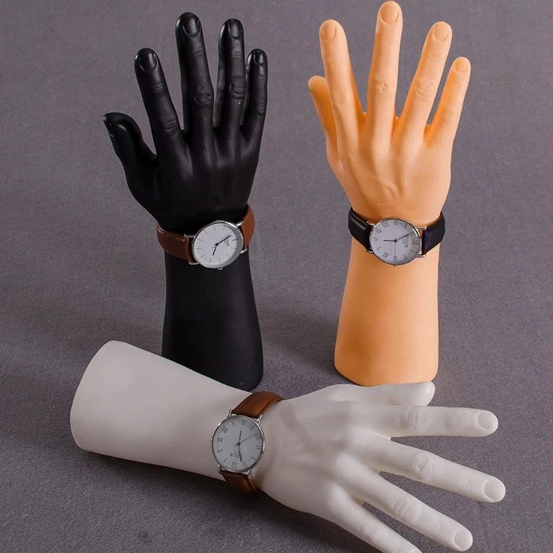 Simulation Men's Hand Model Hand Bracket Male Watch Ring Jewelry Glove Display Hand Model Skin Color White Black