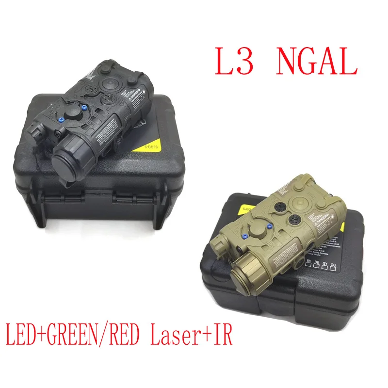 Sotac L3 NGAL Green or Red Laser IR Pointer PEQ  Aiming Multi Function LED Light Srtobe for Airsoft Hunting Picatinny Rail Nylon