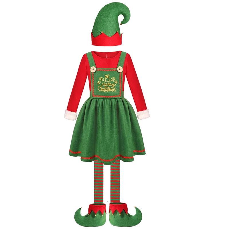 Crianças adulto natal elfo terno cosplay trajes dos desenhos animados vermelho verde natal das mulheres dos homens meninos meninas pai criança define roupas de ano novo