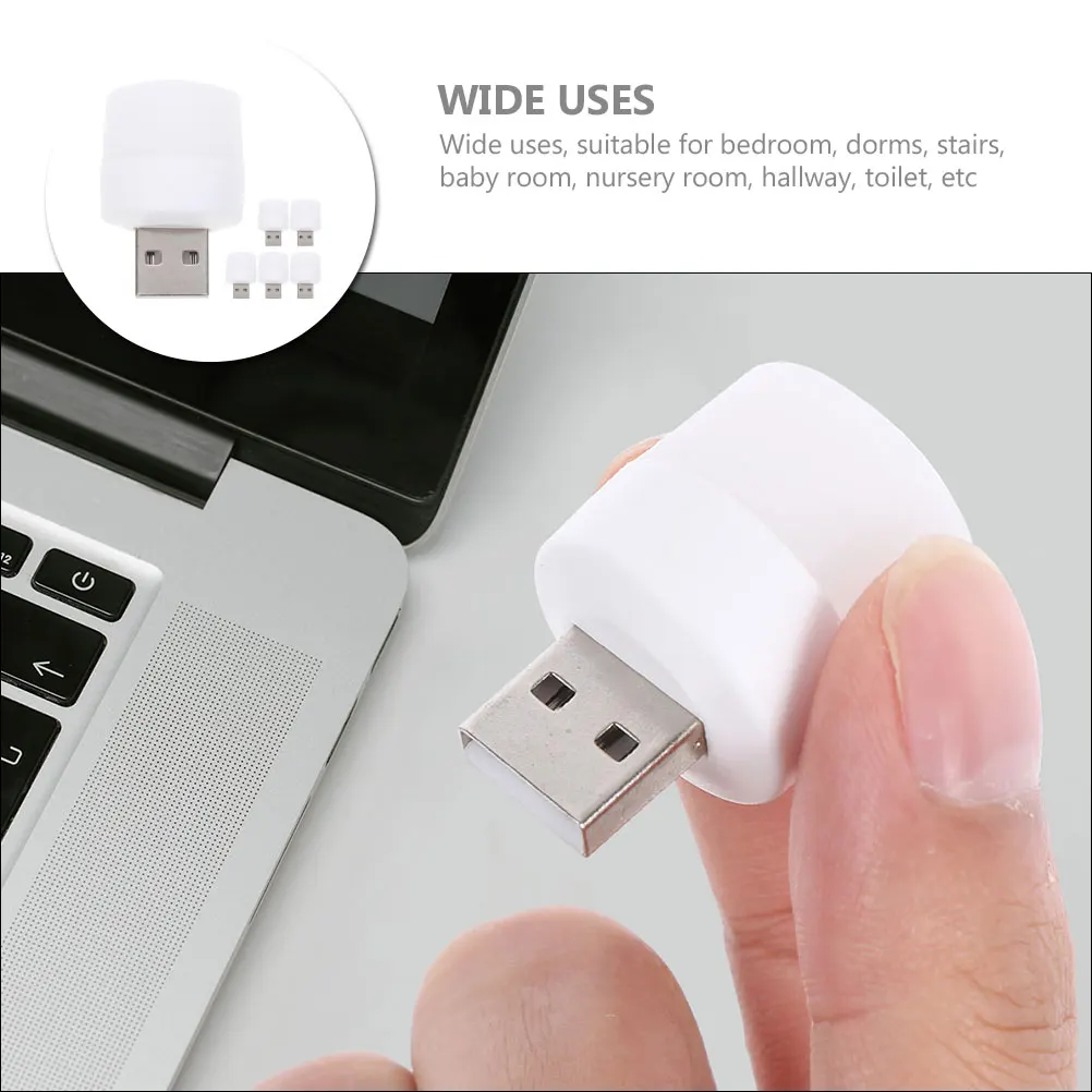 

6PCS Warm Night Lights USB Small Usb Lights Small Lamp Portable Usb Light for Bedroom Dorm Study Hallway Plug in Device