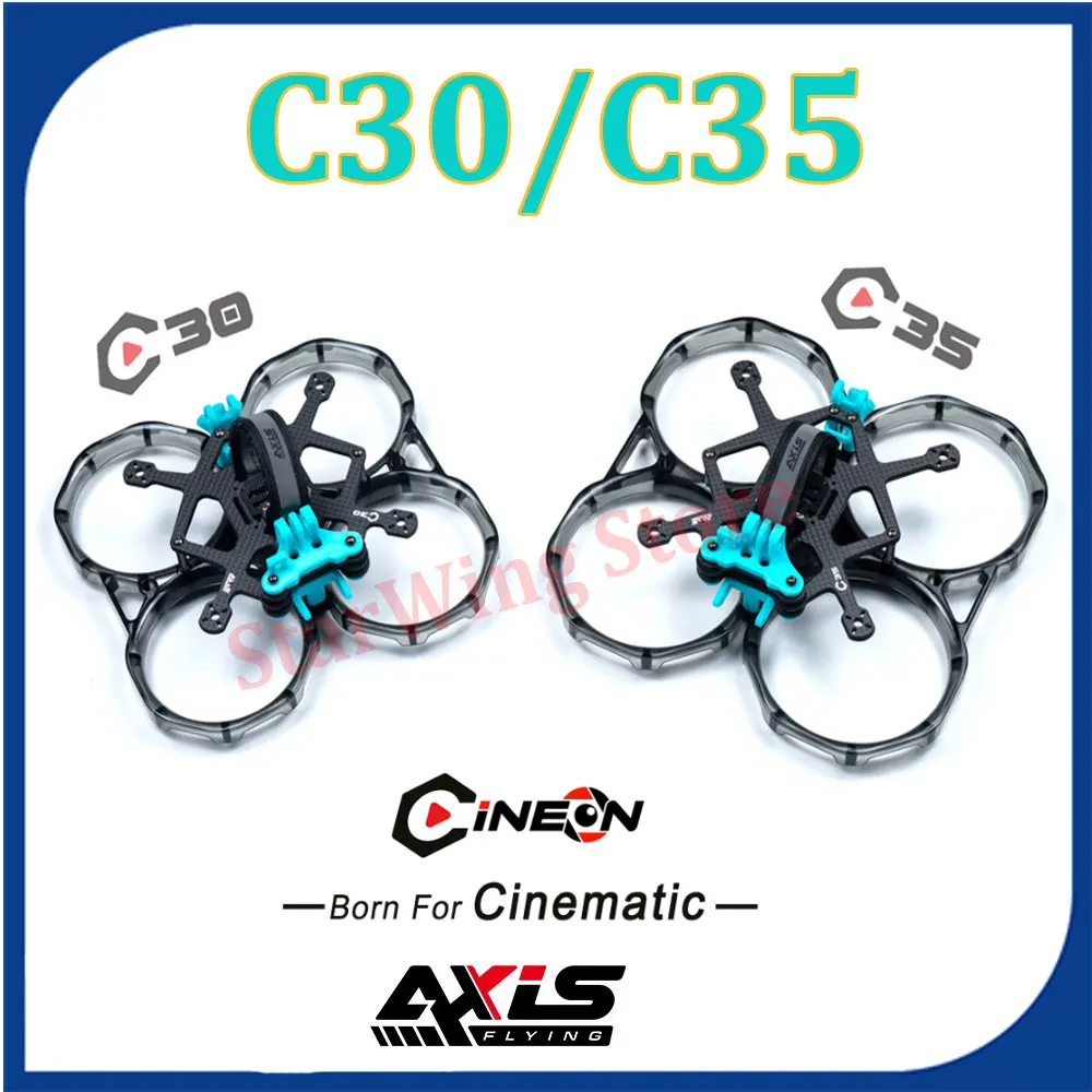 Axisflying C30 138mm 3,0 cala/C35 152mm 3,5-calowy osłona śmigła ramy Cinewhoop z włókna węglowego do dronów kineon Freestyle RC FPV