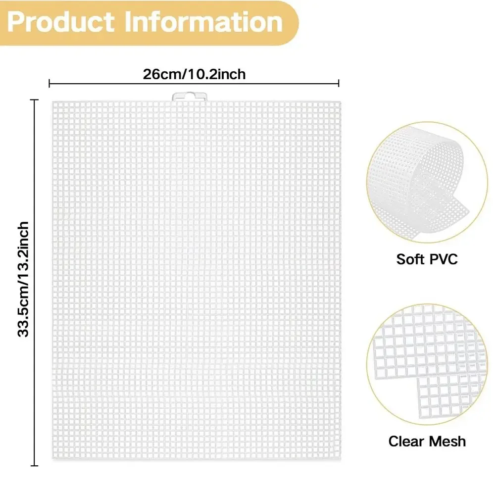 DIY Crafting 7CT Bag Mesh Grid Plastic White Canvas Bag Sheets 33.5x26CM Bag Rug