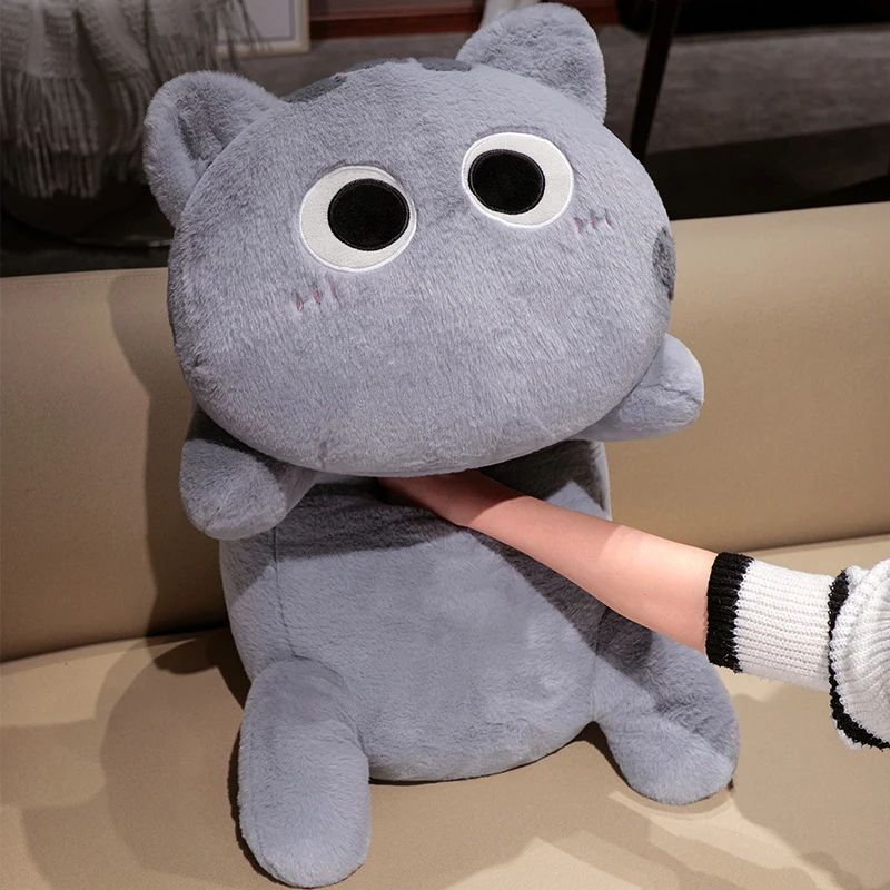 Hot Cute Cartoon Cat Long Plush Pillow Soft Stuffed Animal Big Eyes Lovely Siamese Kitten Anime Kids Toys Sofa Cushion Home Deco