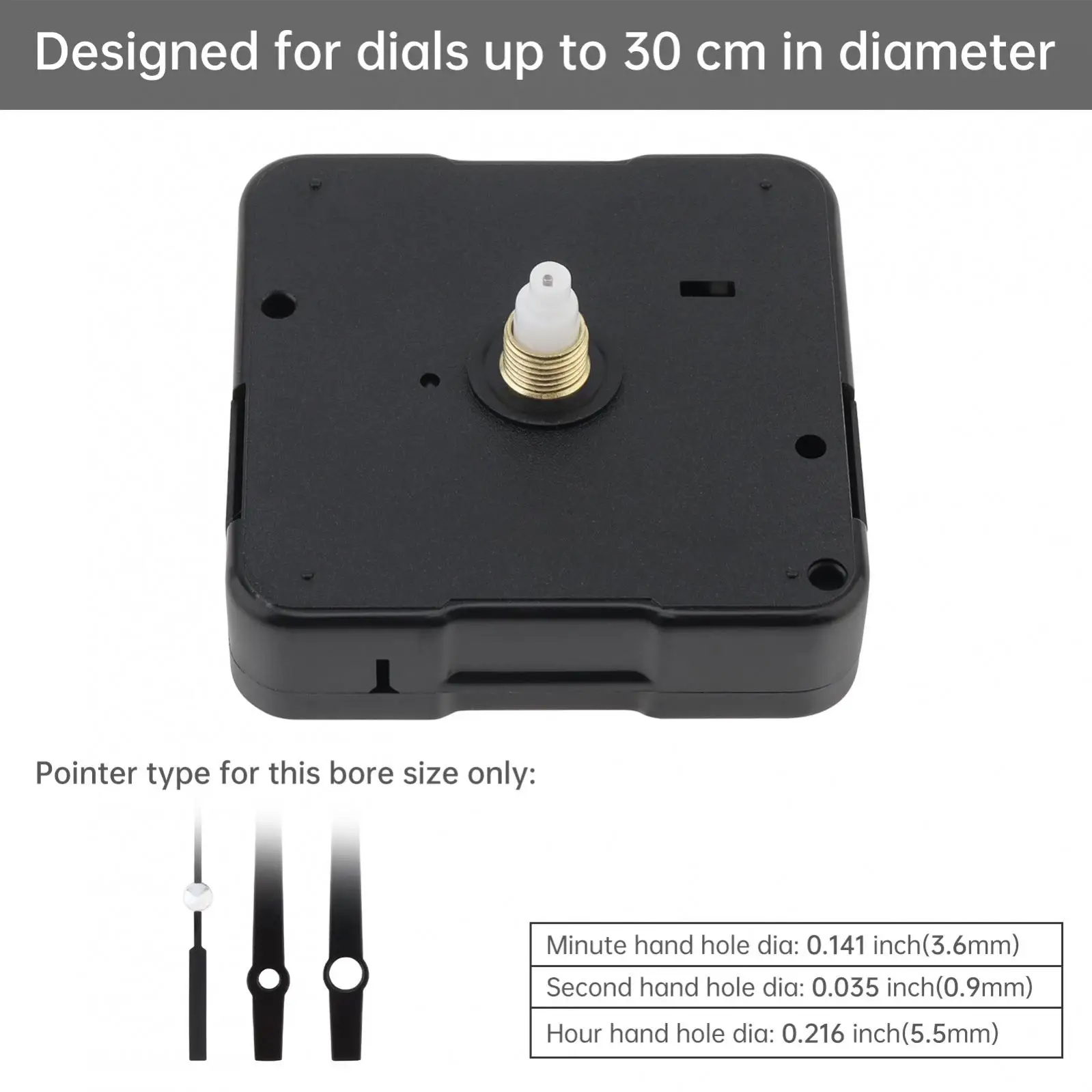 5 mm Thread / 12 mm Shaft Quartz Clock Step Jumping Seconds Clock Movement Battery Operated Clock Movement Replacement