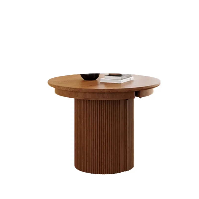 Solid wood extendable dining table, vintage style dining table and chair combo, new homestay model