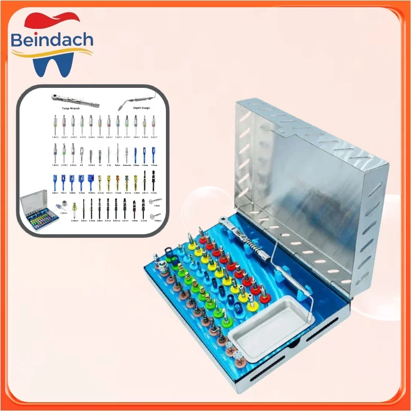 

Универсальный набор для дентальной протезирования: боры для имплантации, костный расширитель, трепин, динамометрический ключ, 50 шт. для стоматологии