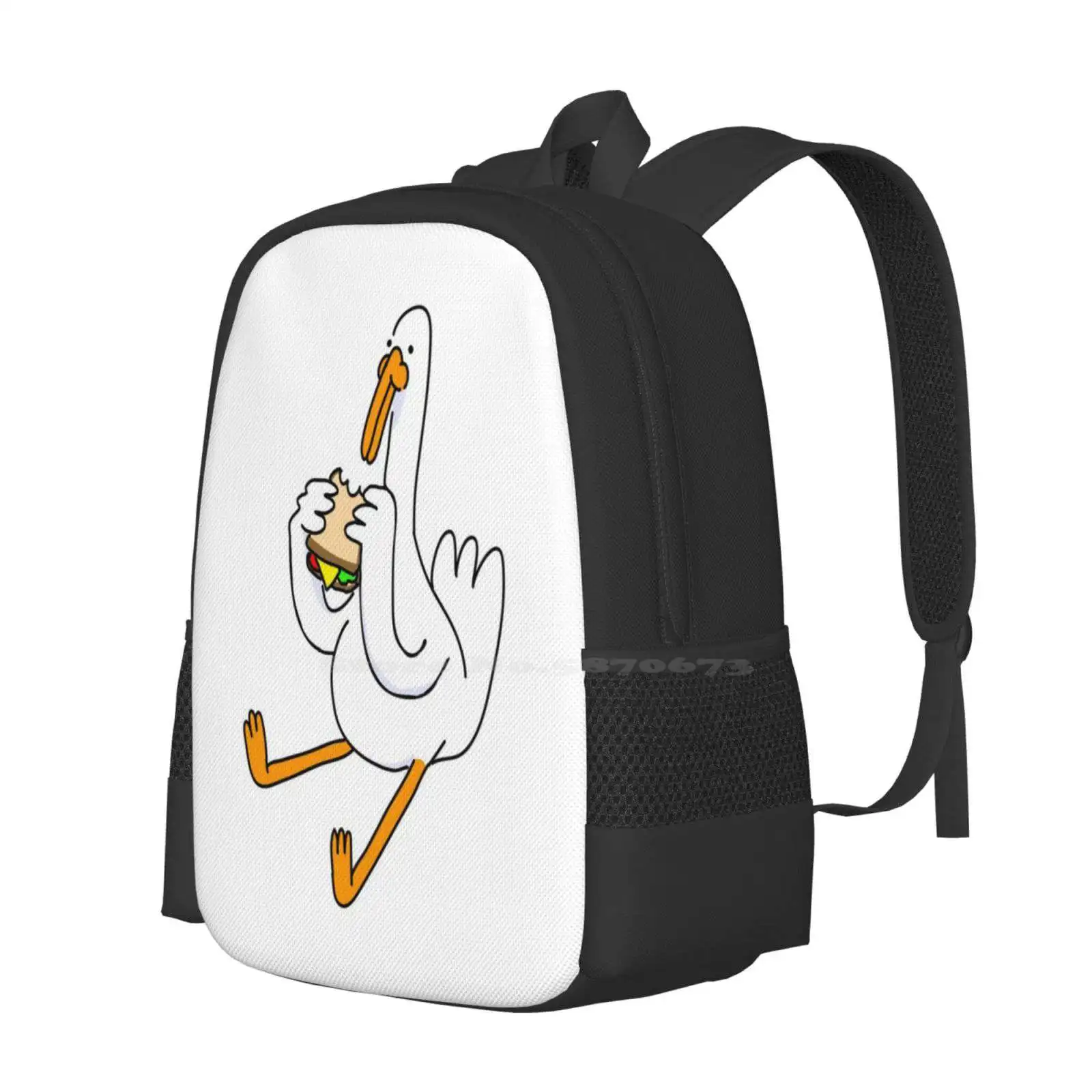 Sandwich Goose Hot Sale Schoolbag Backpack Fashion Bags Goose Sandwich Lunch Break Hardly Working Birds Animal Geese Food