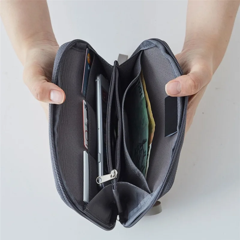 1 stks Creatieve Nylon Reispaspoorthouder Multifunctionele Handheld Document Portemonnee Draagbare ID Cash Storage Pouch