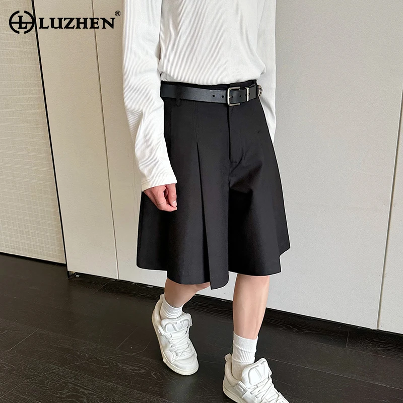 LUZHEN Fashion Ruched Design Elegant Personality Culottes 2024 Summer Original Stylish Niche Design Casual Shorts Pants LZ3213