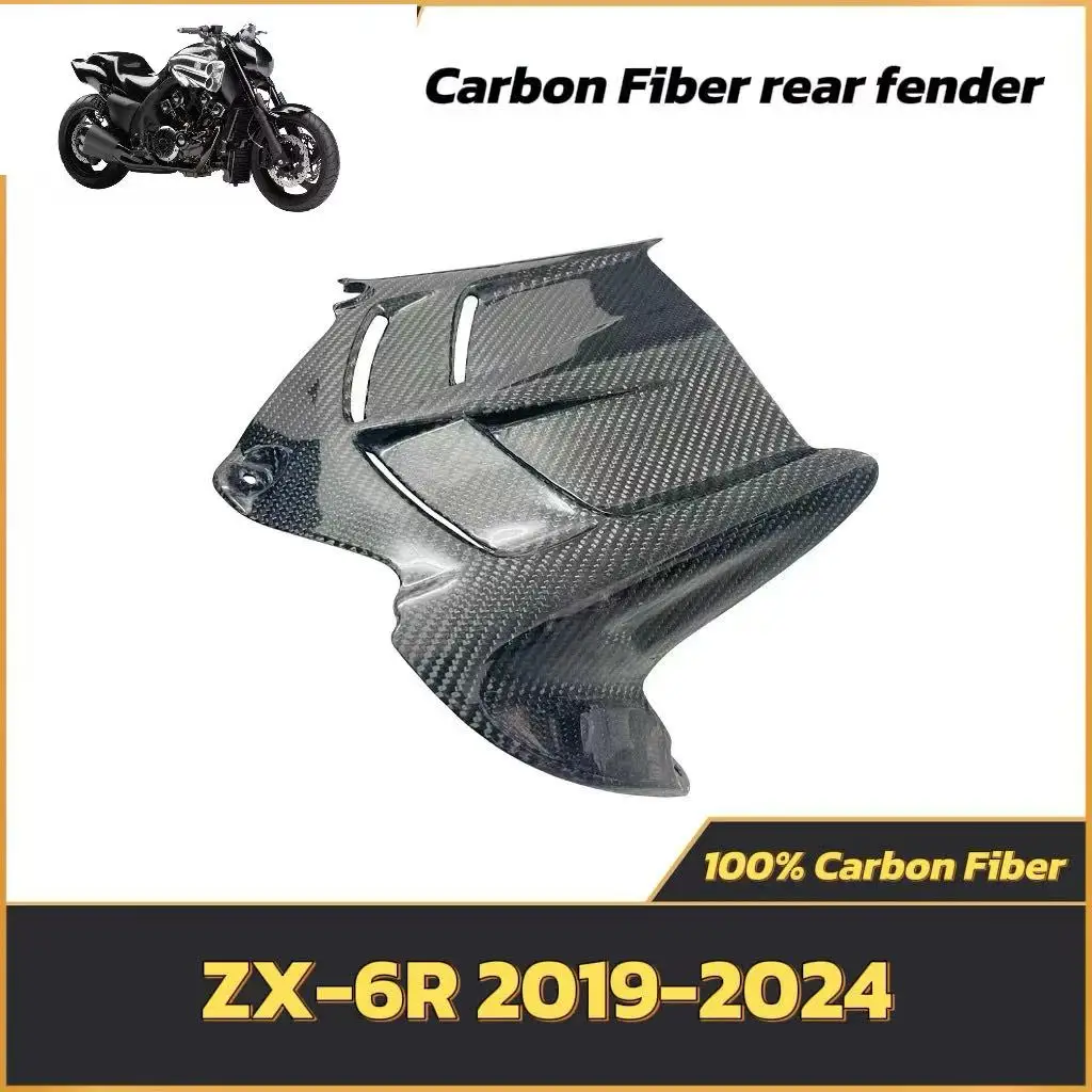 

for Kawasaki ZX6R Ninja 636 2019 - 2024Premium 100% Carbon Fiber Motorcycle Rear Mudguard Fairing Kit
