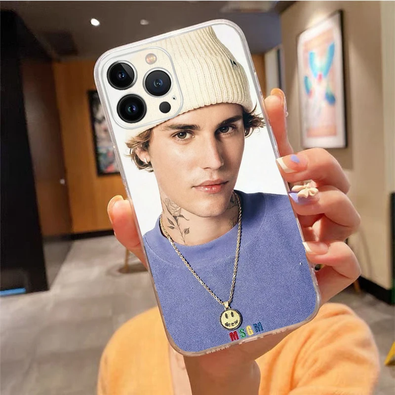 

Phone Case For iPhone 17 Pro Max Air 16 15 14 13 Pro Max 15 16 Pro 15Plus Singer Justin Bieber Case Funda