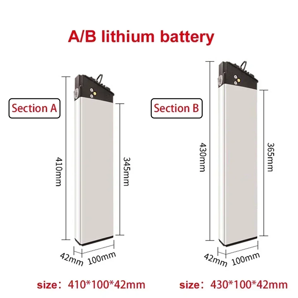 SU 48V 36V  Ebike Battery10Ah 12Ah Folding Built-in Electric Bike Battery for Samebike LO26 20LVXDMX01 FX-01 R5s DCH 006 500W 18