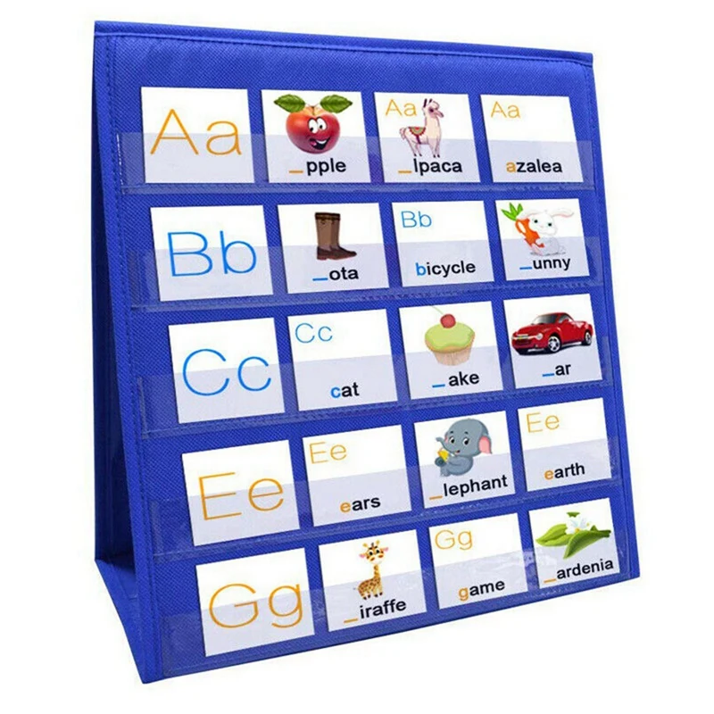 3X Desktop Pocket Chart Double-Sided And Self-Standing Mini Pocket Chart Stand For Individual Or Small Group (43X 33Cm)