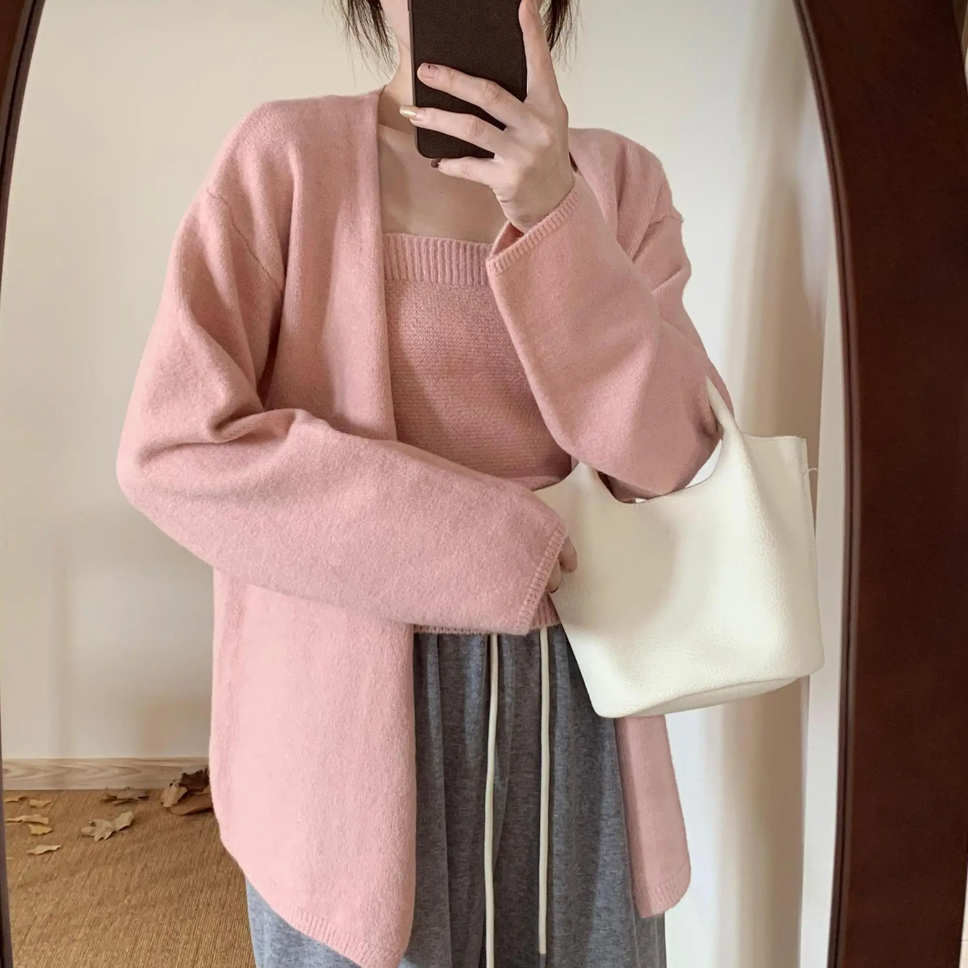 

sweaterWoman clothes knitwearwomen's sweaterwinter sweaterTwo piece set of camisole vestSoft and warm sweater